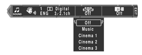 SOUND bar with the V.F.S. list open