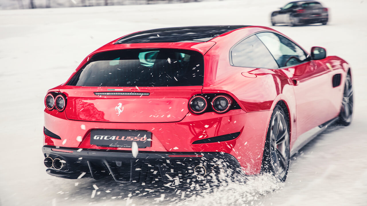 Ferrari 4-seater on ice